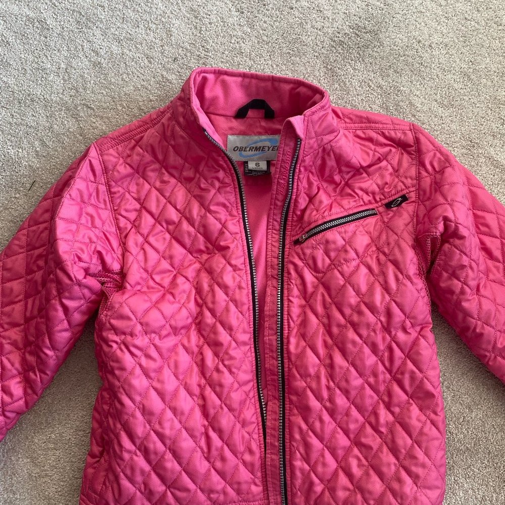 Obermeyer pink quilted ski winter jacket 6
